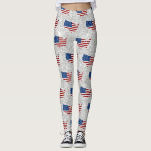 Leggings États-Unis Drapeau Stars & Stripes Juillet 4 Parti