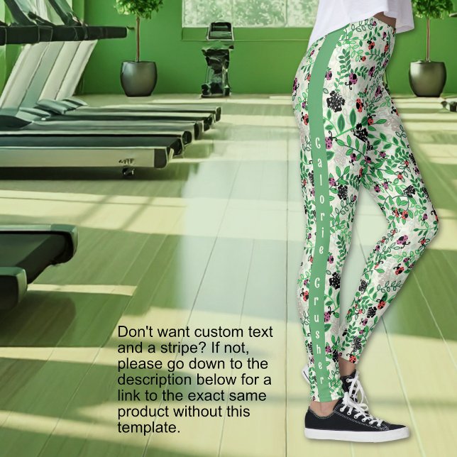 Leggings Été - coccinelles, papillons feuilles-option texte (Summer - Lady Bugs, Butterflies Leaves-Text Option Leggings)