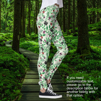 Leggings Été - coccinelles, papillons feuilles - PAS DE TEX