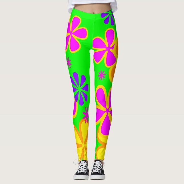 Leggings Été d'amour - Pétale Power Retro (Devant)
