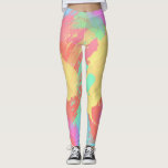 Leggings Été jaune menthe orange corail rose<br><div class="desc">Design abstrait coloré.</div>
