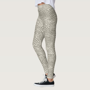 Leggings Été Polka Dot Snow Leopard Simple Tendance Grey