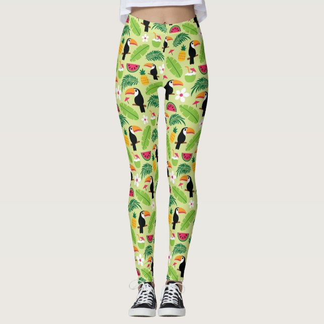 Leggings Été tropical du Toucan (Devant)