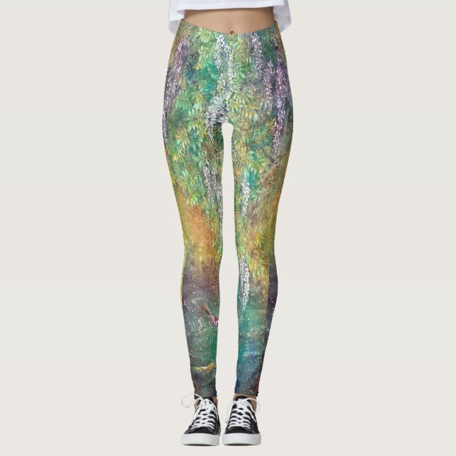 Leggings Ethereal Wisteria: The Koi's Golden Dream (Devant)