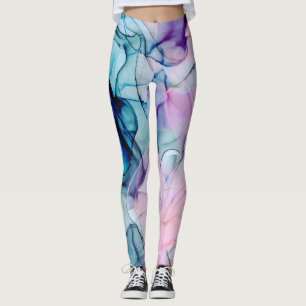 Leggings Éthérée Turquoise rose pourpre encre glamour moder