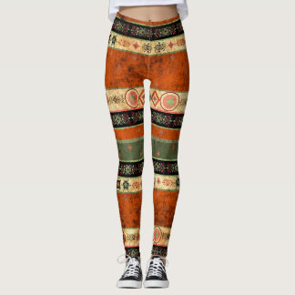 Leggings Ethnic Boho Grunge, Motif coloré.