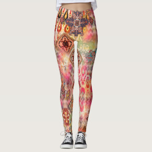 Leggings Ethnic Digital Abstrait Motif sans fil