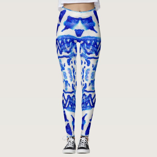 Leggings Ethnic Indigo Arrow Native Motifs (Devant)