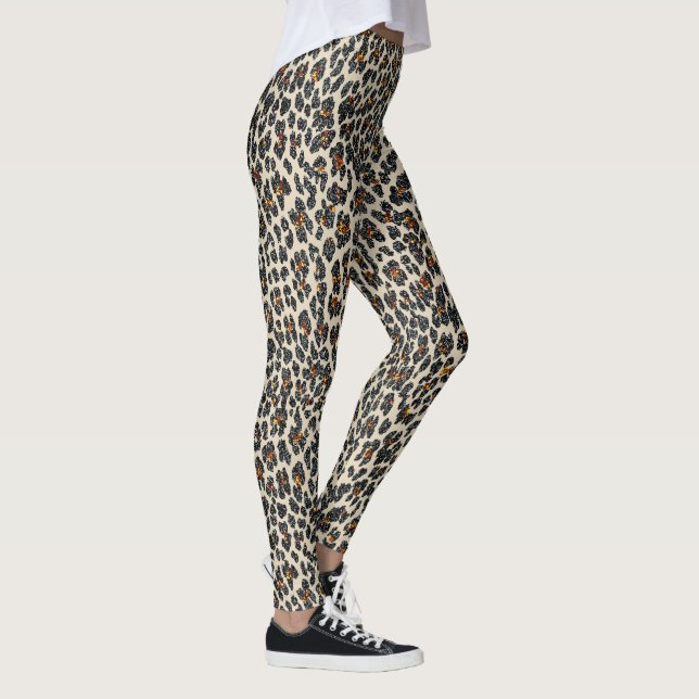 Leggings Étincelle de léopard (tan) (Droite)