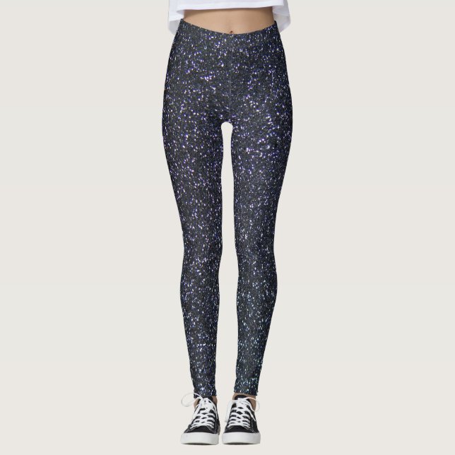 Leggings Étincelle de Parties scintillant noire chic (Devant)