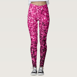 Leggings Étincelle de parties scintillant rose chaud