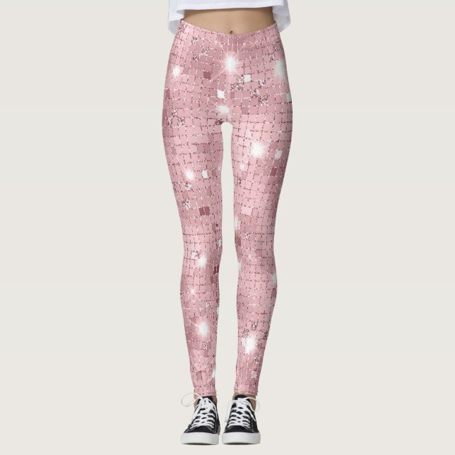 Leggings Étincelle Rose de luxe (Devant)