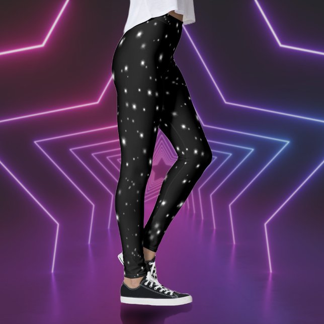 Leggings Étincelles de lumière noir et blanc (Créateur téléchargé)