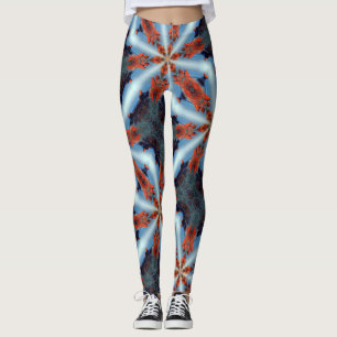 Leggings étoile cosmique rayons brun bleu