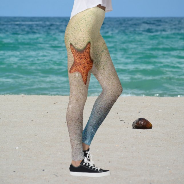 Leggings Étoile de mer orange Sable et Surf Côté Chic (Créateur téléchargé)