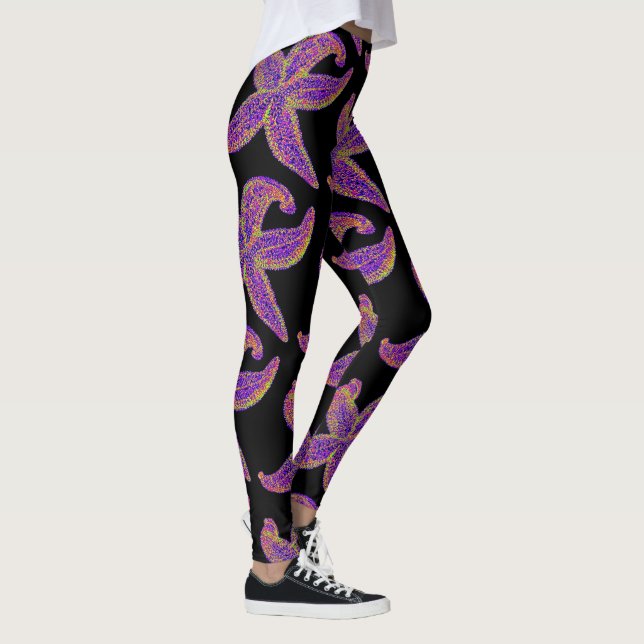 Leggings étoile de mer violette Thunder_Cove noir (Droite)