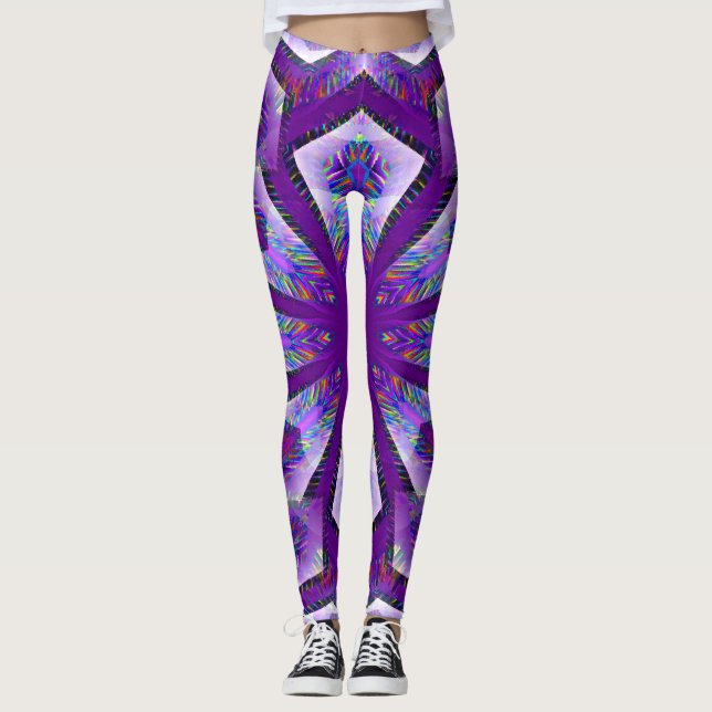 Leggings Étoile psychédélique violette... (Devant)