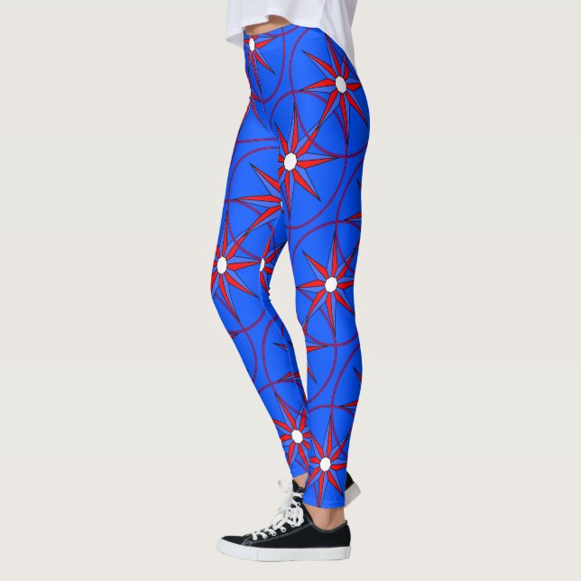Leggings Étoile rouge bleu féminin (Gauche)