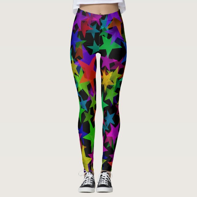 Leggings Étoiles arc-en-ciel cool groovy (Devant)