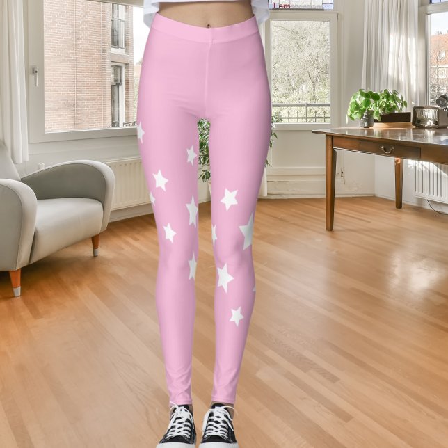 Leggings étoiles blanches roses (Créateur téléchargé)