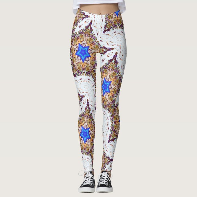 Leggings étoiles bleues multicolore (Devant)