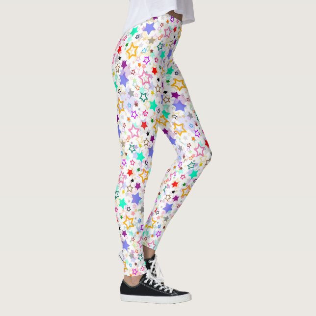 Leggings Étoiles colorées blanches  (Droite)