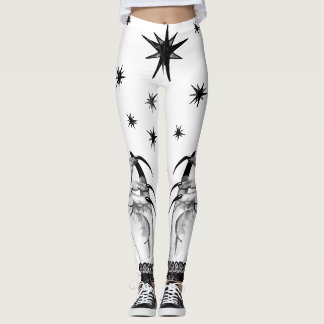 Leggings Étoiles de cuisine : Arrière - plan de nuit d'Hall (Devant)