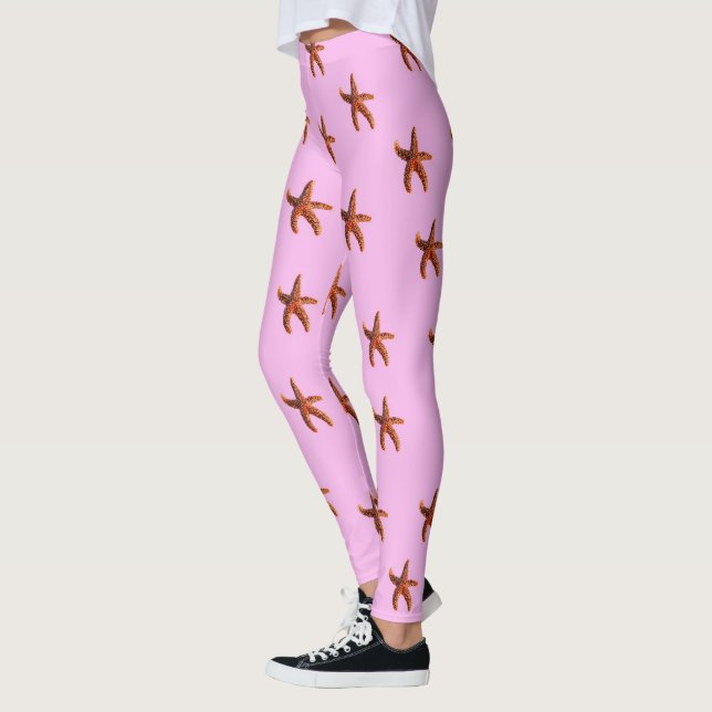 Leggings Étoiles de mer sur le rose (Gauche)