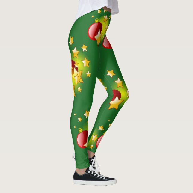 Leggings Étoiles de Noël et balles Stretch Pantalons (Droite)