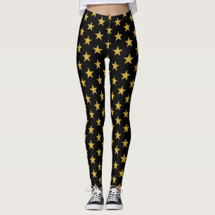 Leggings Étoiles d'or sur pattes noires