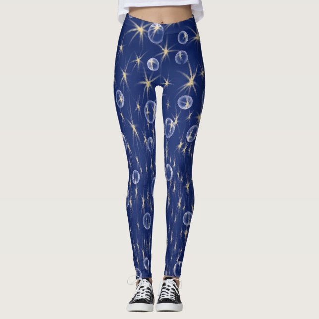 Leggings Étoiles et bulles en chute (Devant)