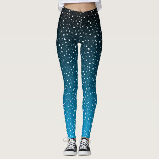 Leggings Étoiles et pattes de lune noir/bleu
