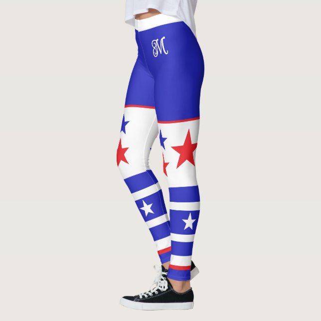 Leggings Étoiles et rayures monogrammes (Gauche)