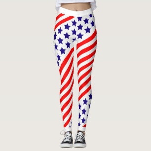 Leggings Étoiles et rayures patriotiques USA