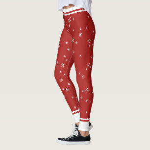 Leggings Étoiles et rayures rouges et blanches