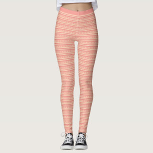 Leggings Étoiles roses subtiles Grilles Motif Fitness