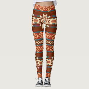 Leggings Étoiles textiles ethniques : Motif Abstrait.