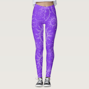 Leggings Étoiles Vintages célestes de la lune violette