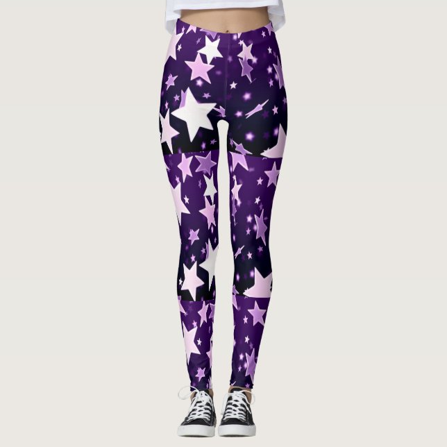 Leggings Étoiles violettes (Devant)