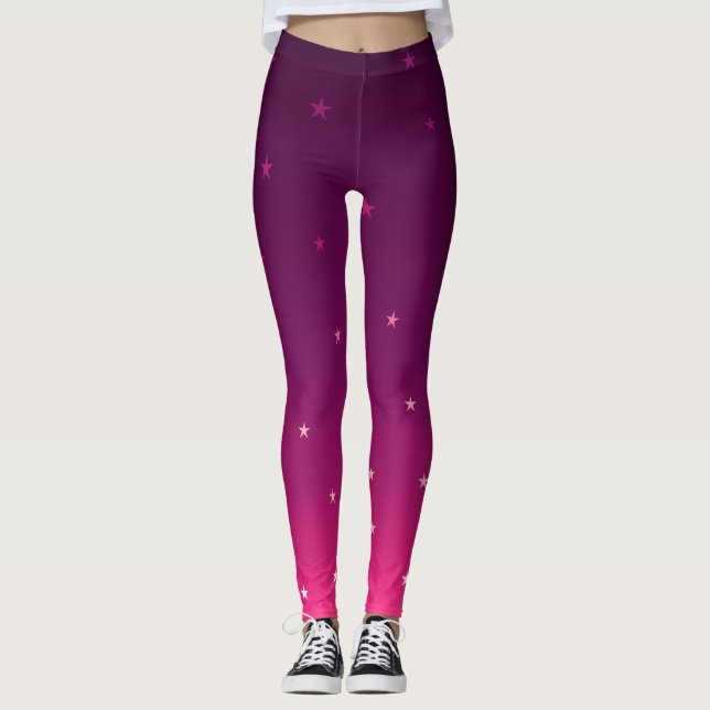 Leggings Étoiles violettes ombres (Devant)