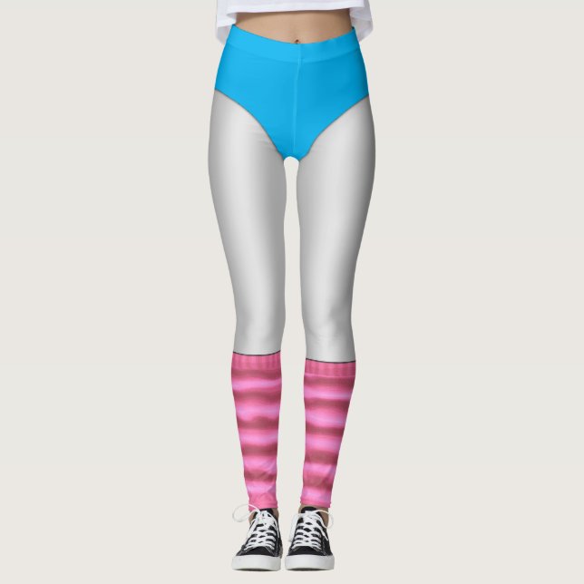 Leggings Exercice aérobie des années 80 Leotard et Legchauf (Devant)