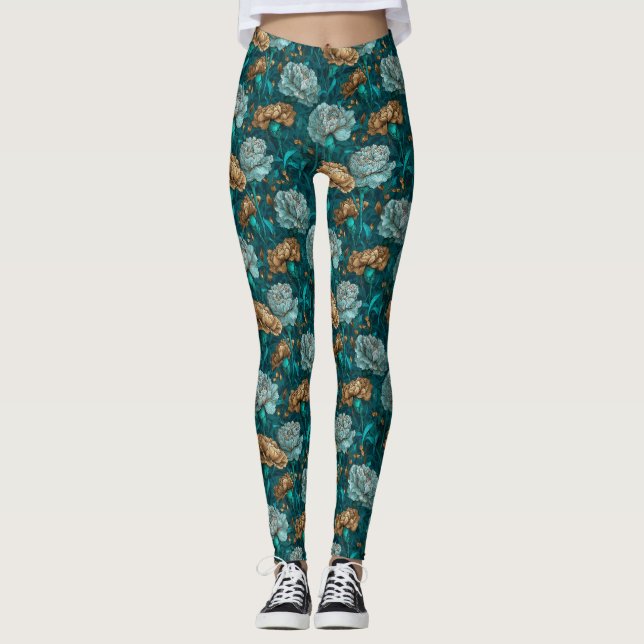 Leggings Exercice de la fleur d'œillet Accent d'œillet Mari (Devant)