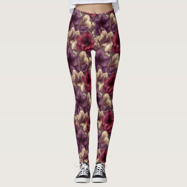 Leggings Exercice Fleur Amaryllis Amaryllis  Femme de ménag (Devant)
