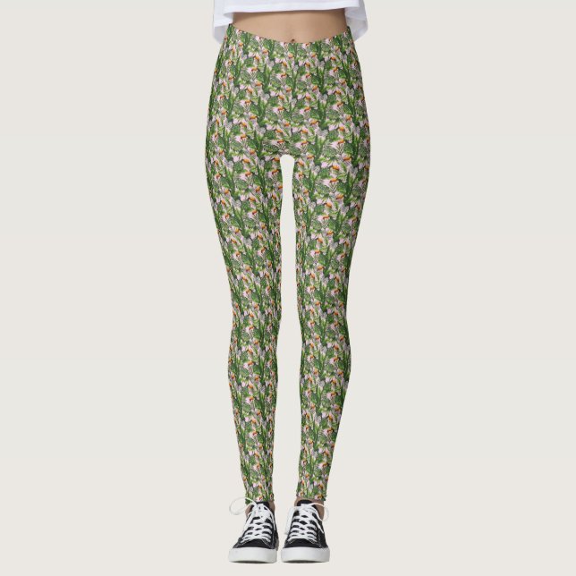 Leggings Exotic Tropical Bird Jungle Foliage (Devant)