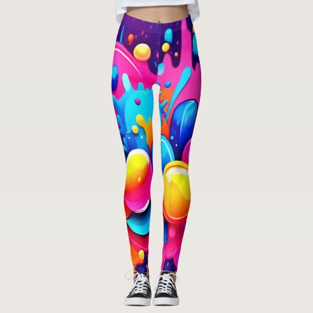 Leggings Explosion colorée de bulle (Devant)