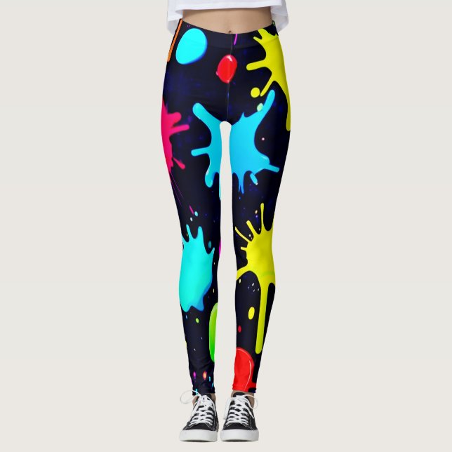 Leggings Explosion d'art éclaboussé (Devant)