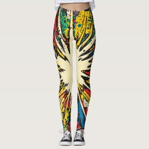 Leggings Explosion d'art pop de style comique (2)