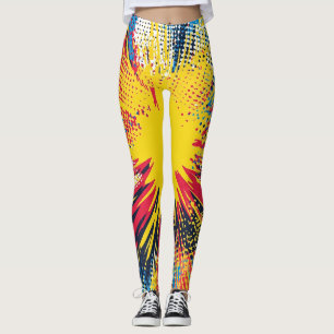 Leggings Explosion d'art pop de style comique (3)