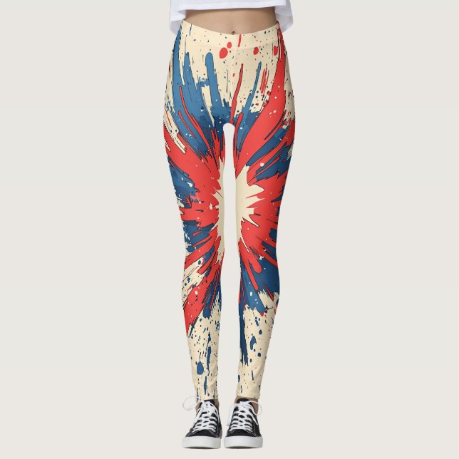 Leggings Explosion d'art pop de style comique (5) (Devant)