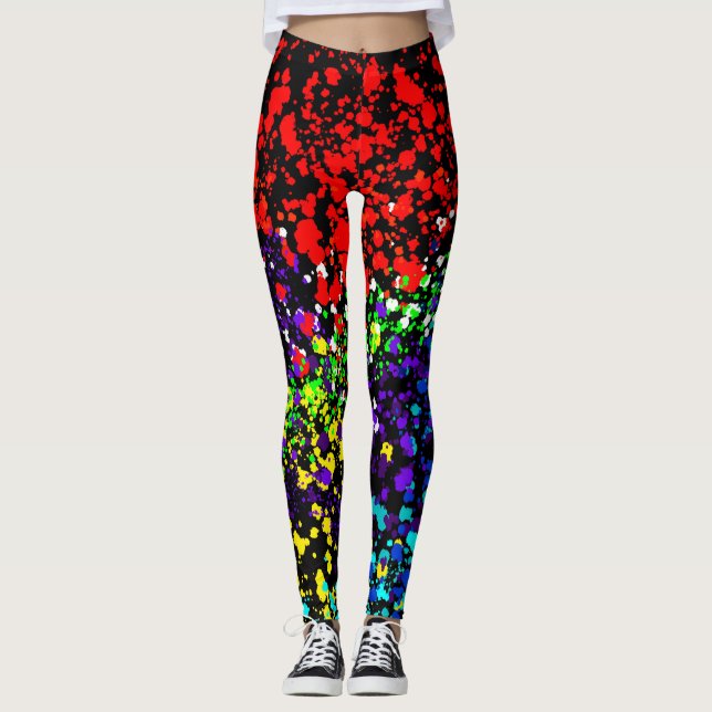 Leggings Explosion de couleur Peinture éclaboussure Mode éc (Devant)